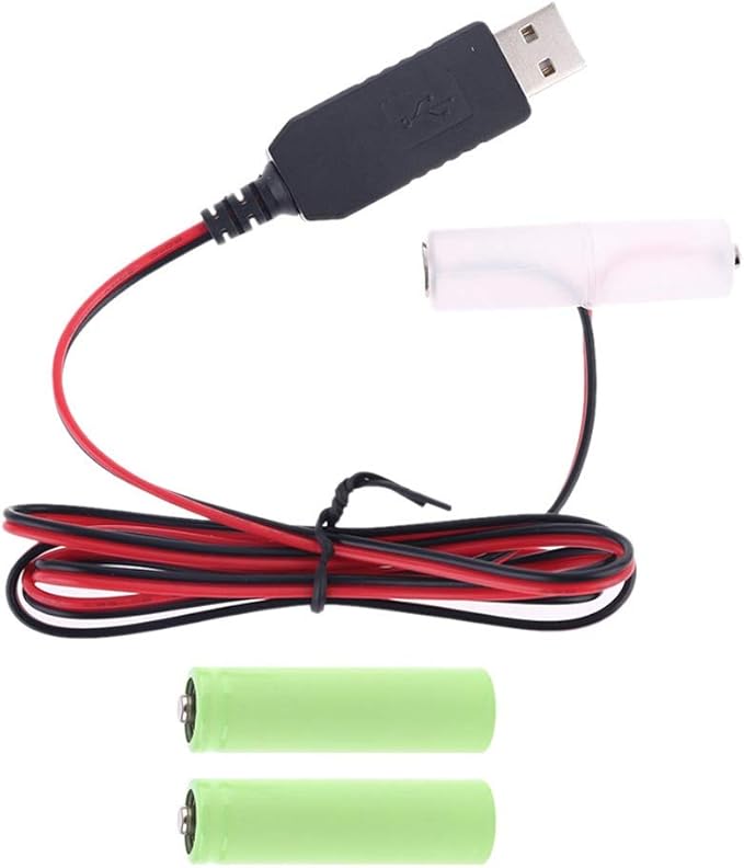 jiheousty LR6 AA Batterie Eliminator USB-Stromversorgungskabel Ersetzen Sie 1-4 Stück 1,5V AA Batterie
