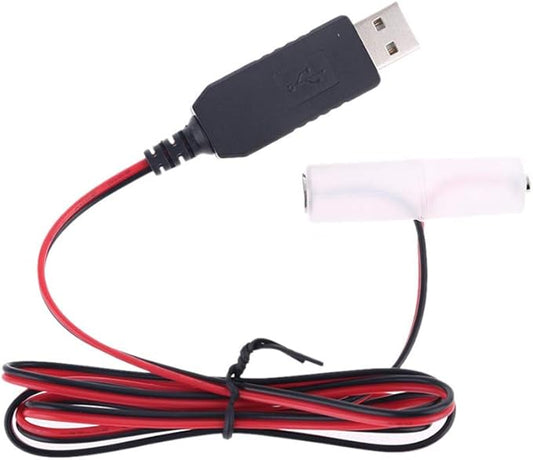 DaLin DALIN1 USB-Netzteilkabel ersetzt 1–4 AA-Batterien 1,5V für Radio, Spielzeug & LED-Lichter