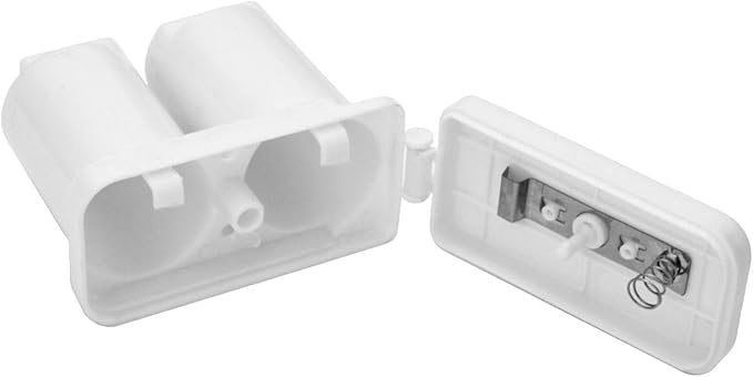 Onpira Batteriehalter weiß für 2x Mono-Zelle Typ D (2019) - 90x90x42mm, abschließbar, 6,3mm Flachstecker