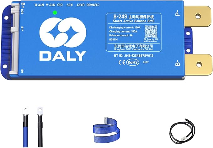 DALY Smart Active Balance BMS 150A 24V-84V 8S-24S Integriertes Bluetooth mit RS485 CAN PCB Batterieschutzplatine für Li-Ionen-LifePO4-LTO-Akkupack