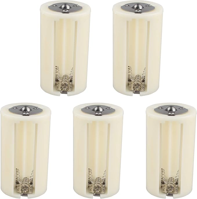 N/A Futheda 3 AA zu D Batterieadapter Konverter Halterung - 5 Stück Set, Weiß, Modell 99A25