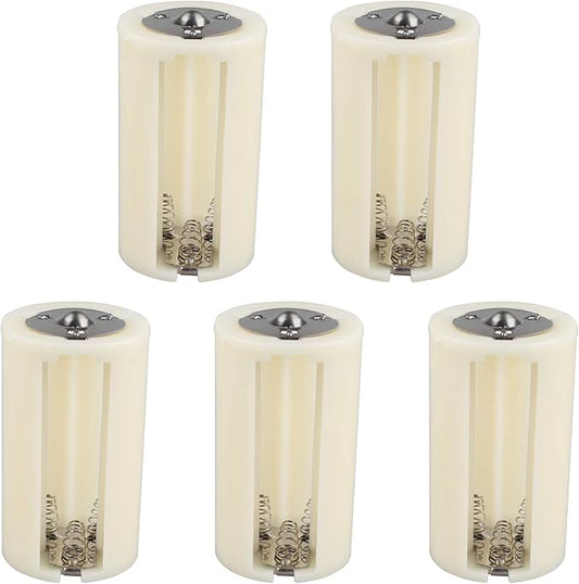 N/A Futheda 3 AA zu D Batterieadapter Konverter Halterung - 5 Stück Set, Weiß, Modell 99A25