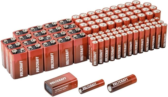 Voltcraft Batterie-Set Mignon, Micro, 9V Block 100St.