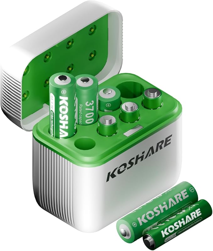 Dongguan Kexuntong Elektronik Co., Ltd. 3700 mWh AA/AAA Lithium Batterien 4er-Pack mit Ladegerät, 1200x aufladbar, 1,5V Konstantspannung