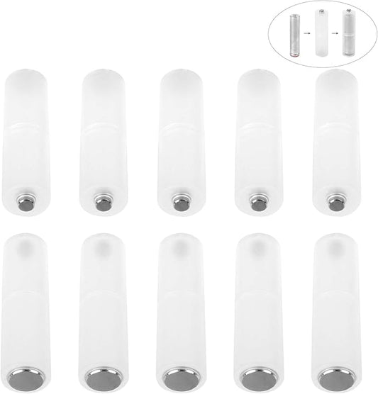 Jubaopen 10 Stück AAA auf AA Batterie-Konverter Adapter aus PP-Material, 2021