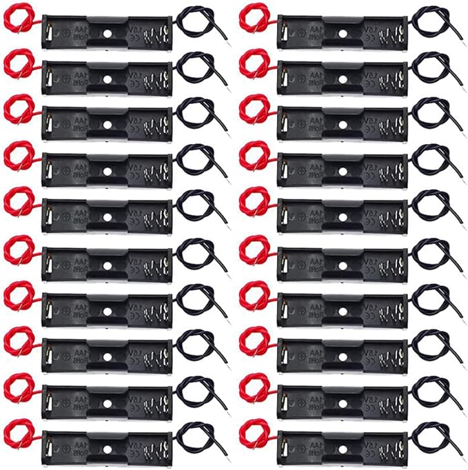 AEDIKO AA Batteriehalter 1x1,5V mit Anschlussdrähten 15cm für Elektronik & DIY-Projekte