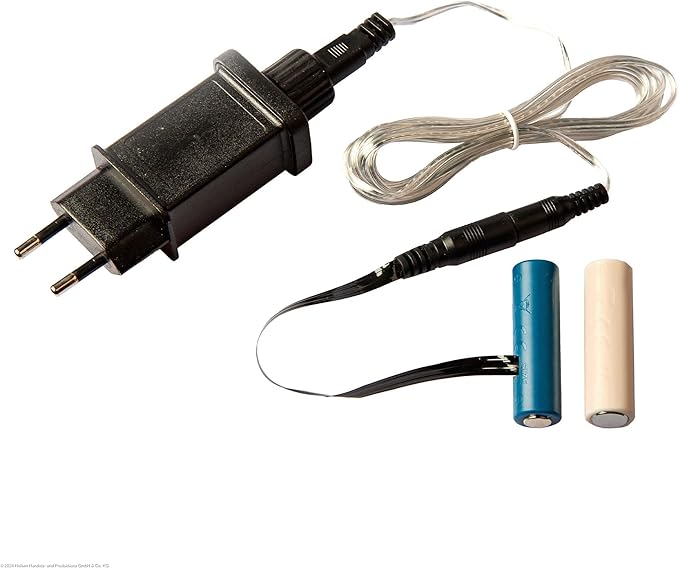 Hellum Handels- und Produktions GmbH & Co. KG Hellum 3V Netzteil Adapter Batterieersatz für 2x AA Batterien, 1,8m Kabel für batteriebetriebene Geräte & Lichtdekoration 578980