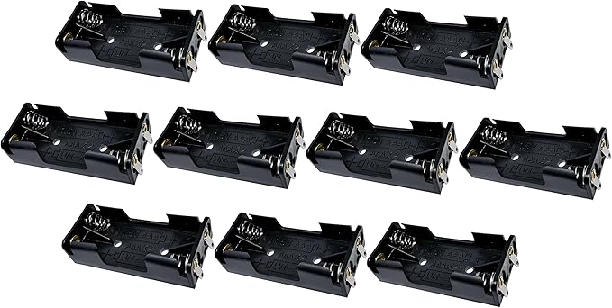 AERZETIX C52703 Batteriehalter-Set für 2x AAA, 10 Stück, Kunststoff, 51x23x12 mm