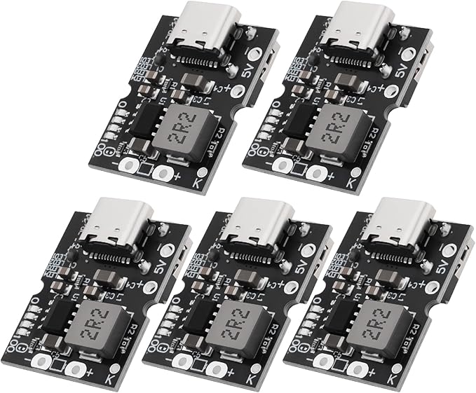 Be In Your Mind 5er Set USB-C/USB-A Lithium-Batterieladegerät 5V 2A 1S Einzelzelle für Drohnen & DIY-Projekte – 237-BH