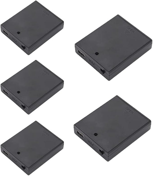 GERUI ABS-1 6V AA Batteriehalter-Set mit USB-Buchse, Schalter & Abdeckung, 5x 1.5V Gehäuse für einfache Montage