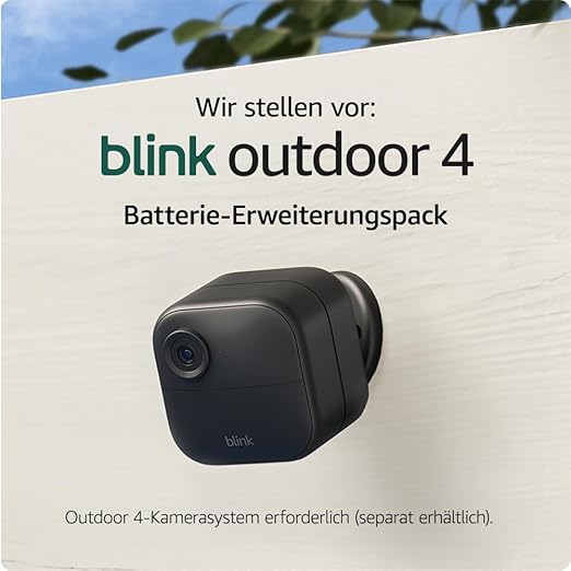N/A Blink Outdoor 4-Batterie-Erweiterungspack | 4 AA-Lithiumbatterien | Bis zu 4 Jahre Laufzeit | Für kabellose Smart-Kamera | Schnelleinrichtun