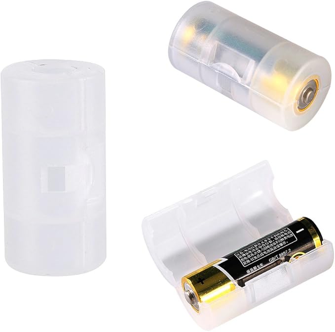 VBESTLIFE 4er Pack AA zu C Batterieadapter 2023 - Batteriekonverter für Elektronik & Notfall, umweltfreundlich