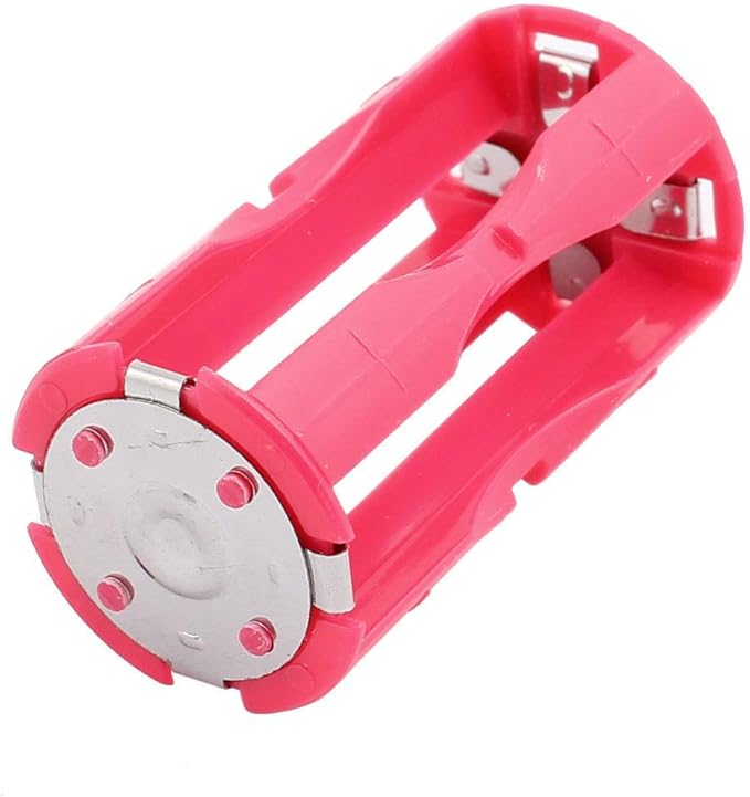 N/D Batteriehalter, rund, Kunststoff, Rosa, Rot, für 4 AAA-Batterien 1,5 V