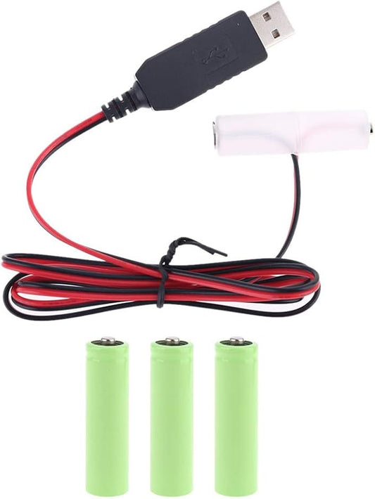 DALIN LR6 AA Batterie-Eliminator USB-Netzteilkabel ersetzt 1–4 Stück 1,5 V AA-Batterien