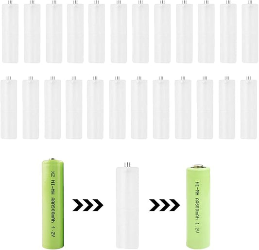 Qiundar 25 Stück AAA zu AA Batterieadapter Konverter Set (50x14mm) für Haus, Reisen & Camping 2021