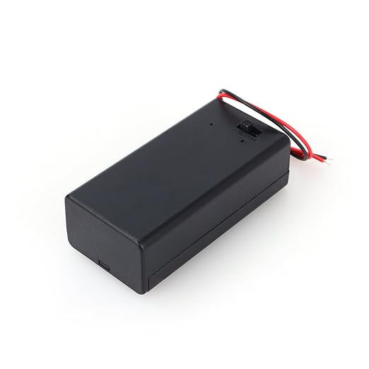 9V Batteriehalter mit Schalter, Batterie-Halter mit An-/Aus-Schalter und Kabel Batteriefach Batteriehalterbox mit Federklemmen und Abdeckung