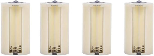 Richer-R 4x AA zu D Batterieadapter Set 2018 – 4 Stück Universal AA auf D Größe Konverter, tragbar für Elektronik & Notfälle