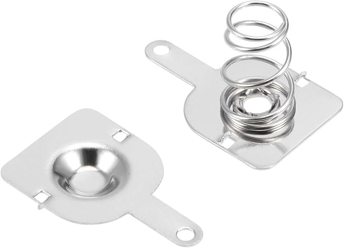 sourcing map 20 Paar Batterie Federplatte AA Batterie Nickel Platte 12x12mm Positiv Negativ Bipolare Umwandlung Kontakt Vernickelung Platte