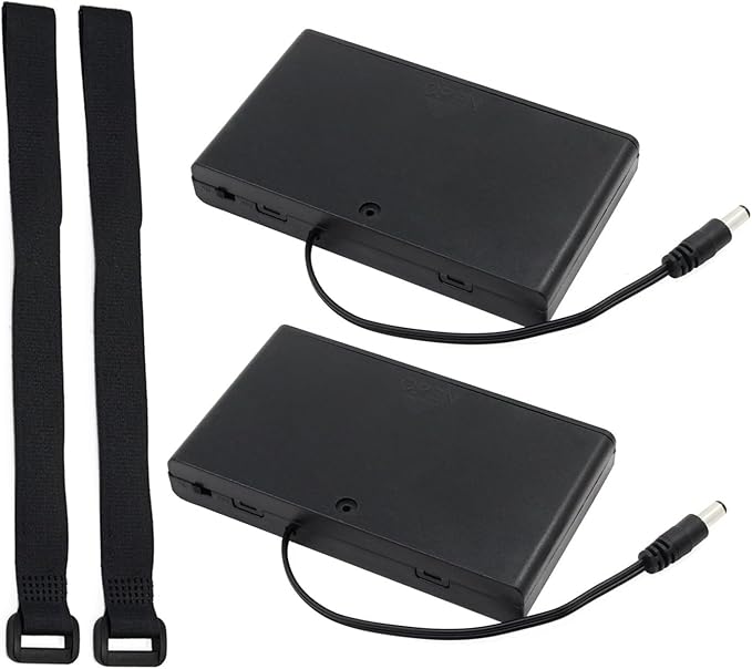 Nein Auslaufartikel (Produktion durch KEESIN KS220-2S8 8-fach AA Batteriehalter mit DC Stecker, 12V Stromversorgung und Befestigungskabel (2 Stück)