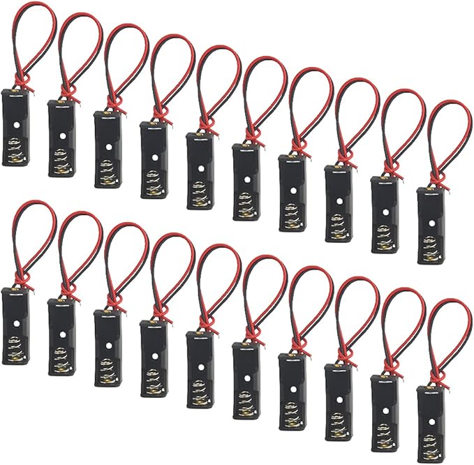 WMYCONGCONG 20 Stück A23 12V Batteriehalter mit Drahtleitungen, 1x Steckplatz, 11cm Kabel, für elektrische DIY Arbeiten