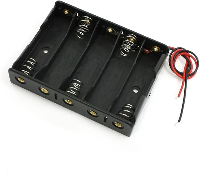 Tsadeer 5 x 1,5 V AA Battery Slot Holder Box Case Schwarz