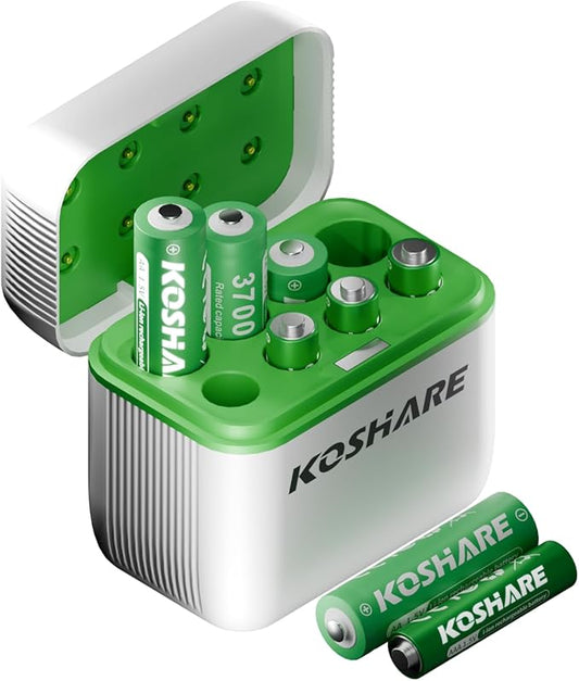 Dongguan Kexuntong Elektronik Co., Ltd. 3700 mWh AA/AAA Lithium Batterien 4er-Pack mit Ladegerät, 1200x aufladbar, 1,5V Konstantspannung