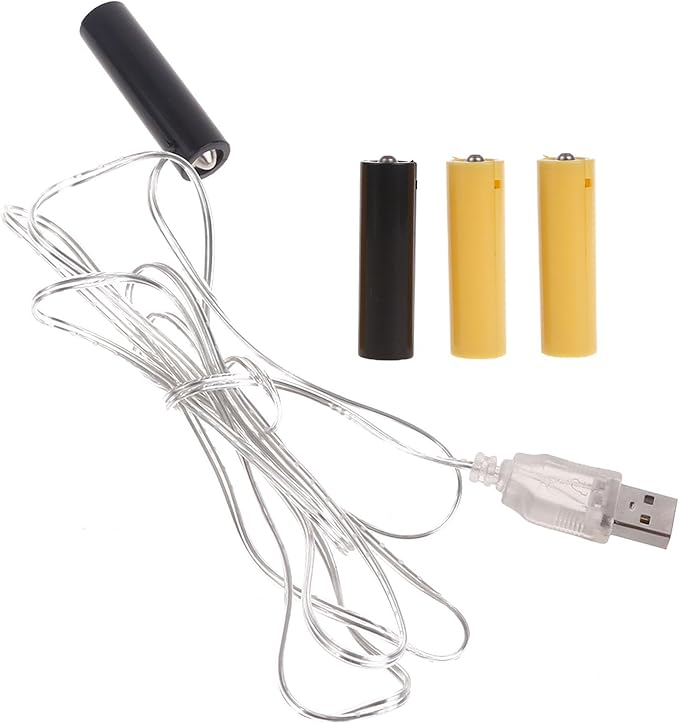 Angelluck Batterieentferner 2023 für 4,5V/3V AA/AAA Geräte, 5V USB, 1,5m/3m Kabel, elektronische Kerzen & Spielzeug