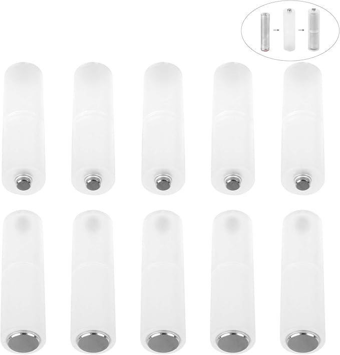 Jubaopen 10 Stück AAA auf AA Batterie-Konverter Adapter aus PP-Material, 2021