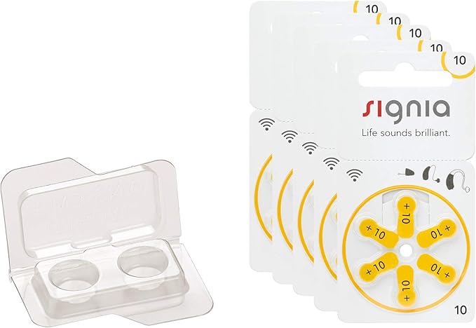 Nein Auslaufartikel (Produktion durch Siemens Signia Typ 10 Hörgerätebatterien Gelb | 30er Pack | Zink-Luft | Extra langlebig & leistungsstark