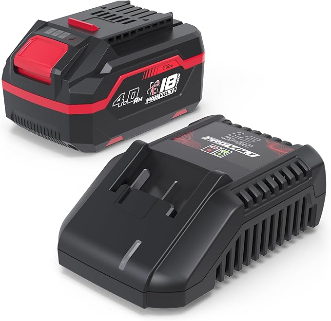 Güde GmbH & Co. KG Güde Ladegerät & Akkupack Starter-Kit LGAP 18-3040 P (18V Li-Ion, 4Ah, 3A Schnellladegerät, 72Wh, Anti-Rutsch) – 58612