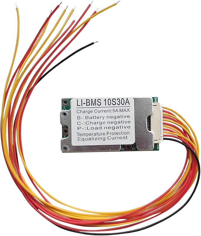 Siryder BMS 36V 10S 30A Lithium-Ionen-Akku Schutzkarte 18650 mit Batterieausgleich, Temperaturregelung & Schutzfunktionen