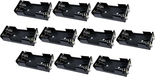 AERZETIX C52703 Batteriehalter-Set für 2x AAA, 10 Stück, Kunststoff, 51x23x12 mm
