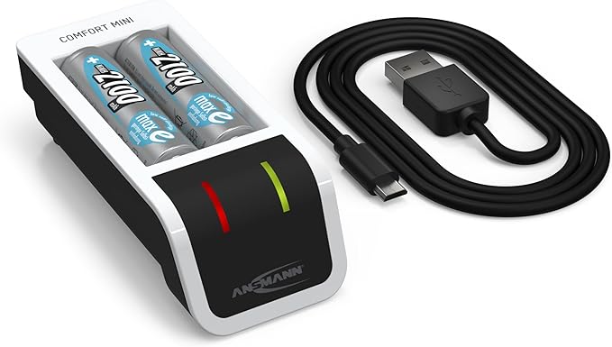 Ansmann Comfort Mini Akku-Ladegerät inkl. 2x AA Mignon 2100 mAh mit Perfect-7-Ladetechnologie & Repair-Modus – 1001-0091-01