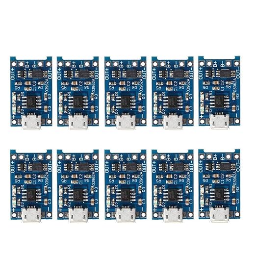 Hailege 10pcs 5V 1A 18650 Lithium-Batterie-Ladeplatine Micro-USB-Lademodul mit Schaltungsschutz